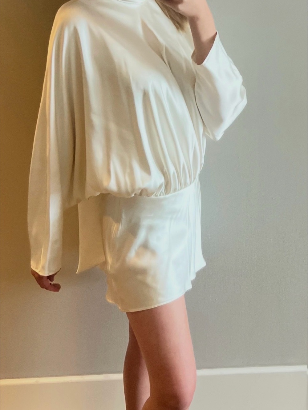 Zara Cream Satin-Look Maxi Dress